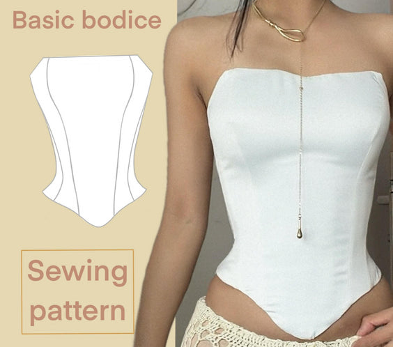 Basic bodice A4 PDF Sewing Pattern | Instant Download with 14 sizes