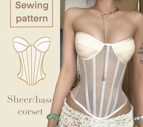 Sheer/ base corset A4 PDF Sewing Pattern // Instant Download with 17 sizes