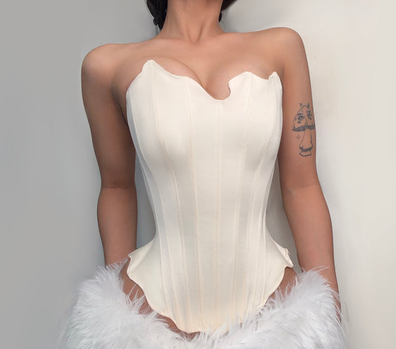 Asymmetrical scallop corset A4 PDF Sewing Pattern | Instant Download with 14 sizes